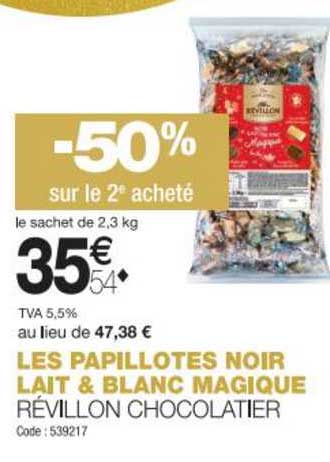 les papillotes noir lait & blanc magique révillon chocolatier
