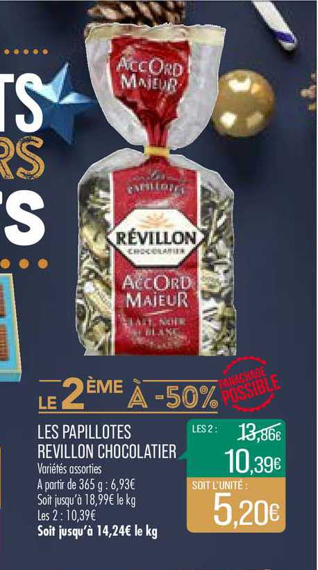 les papillotes revillon chocolatier le 2ème à -50%
