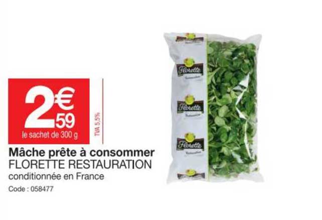 mâche prête à consommer florette restauration