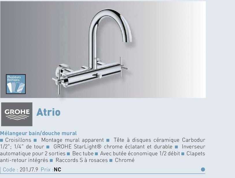 mélangeur bain-douche mural