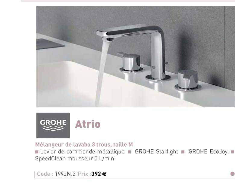 mélangeur de lavabo 3 trous, taille m