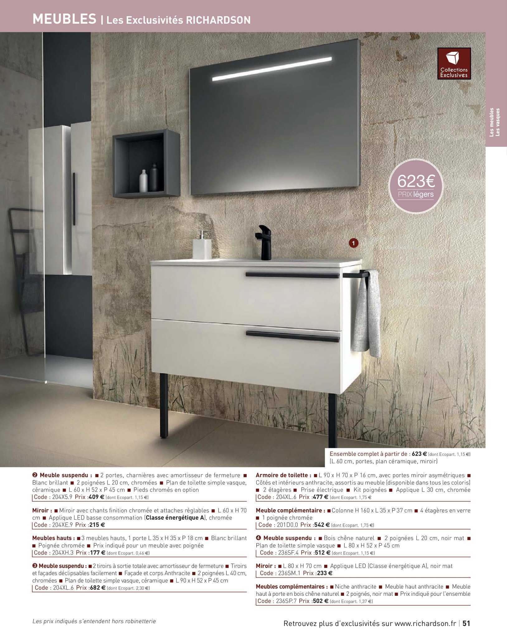 meuble suspendu, miroir, meubles hauts, armoire de toilette, meubles complémentaires