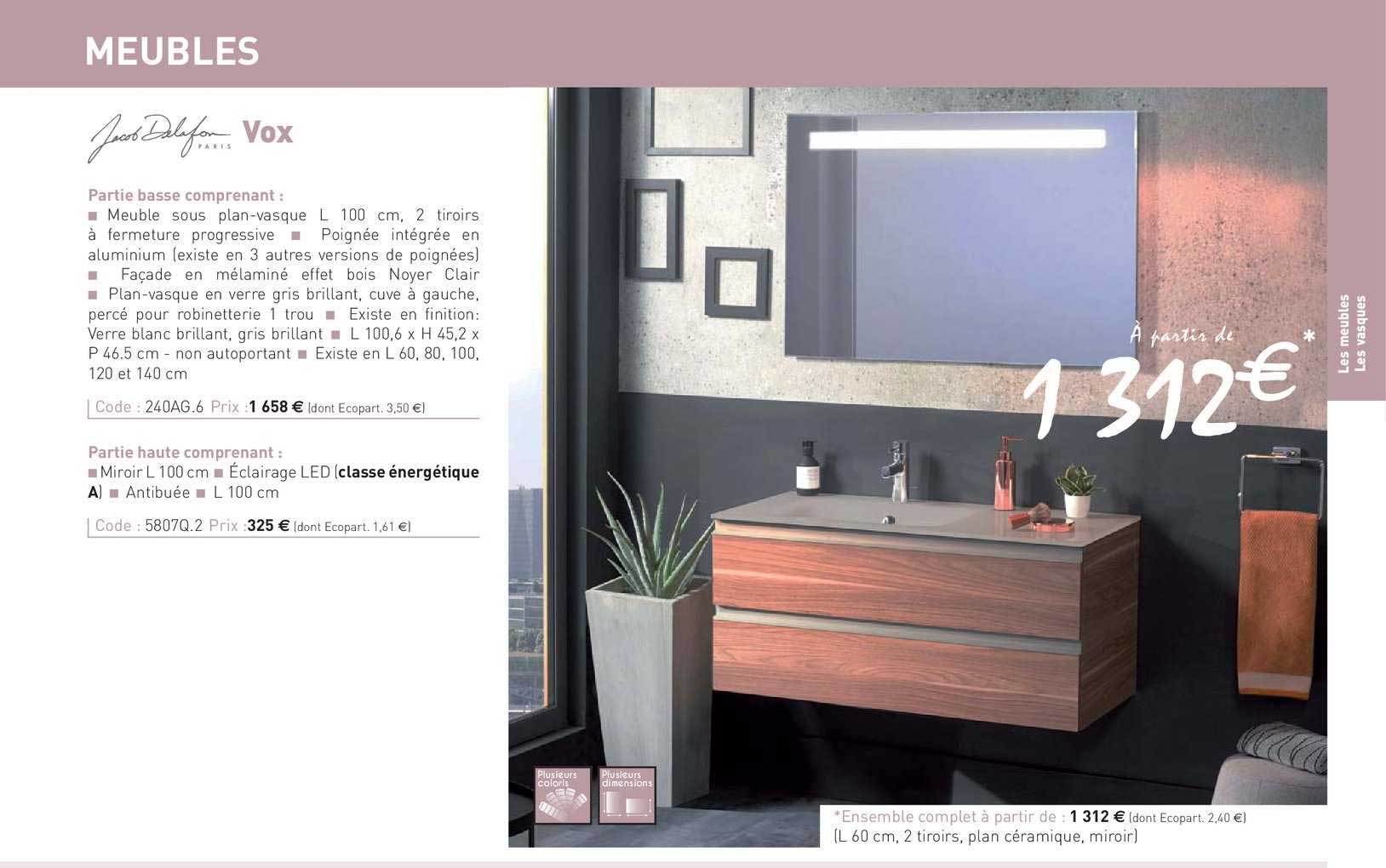 meubles vox jacob delafon