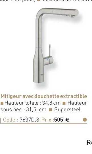mitigeur avec douchette extractible