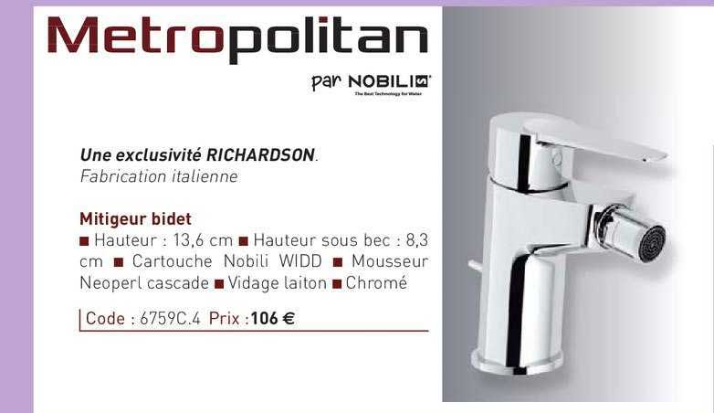 mitigeur bidet metropolitan