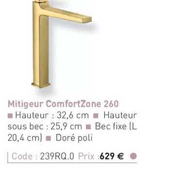 mitigeur comfortzone 260