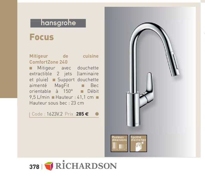 mitigeur de cuisine comfortzone 240 focus