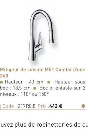 mitigeur de cuisine m51 comfortzone 240