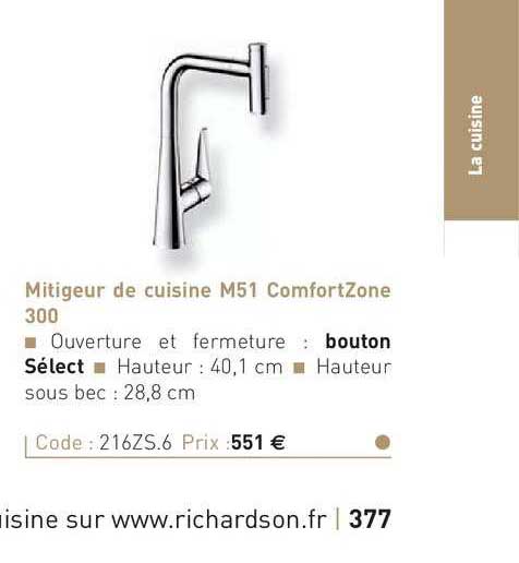 mitigeur de cuisine m51 comfortzone 300