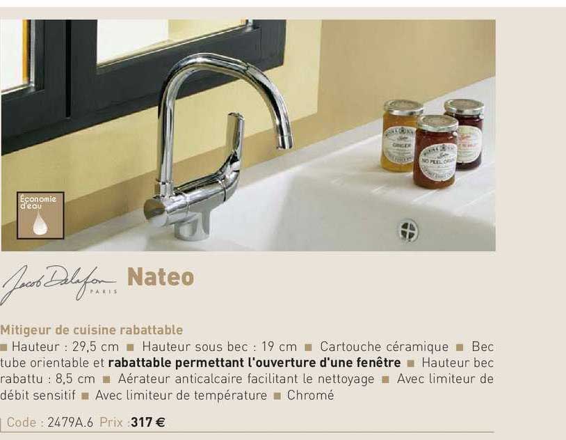 mitigeur de cuisine rabattable nateo