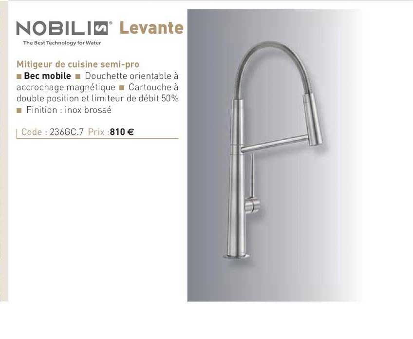 mitigeur de cuisine semi-pro levante