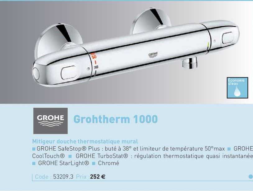 Mitigeur Douche Thermostatique Mural