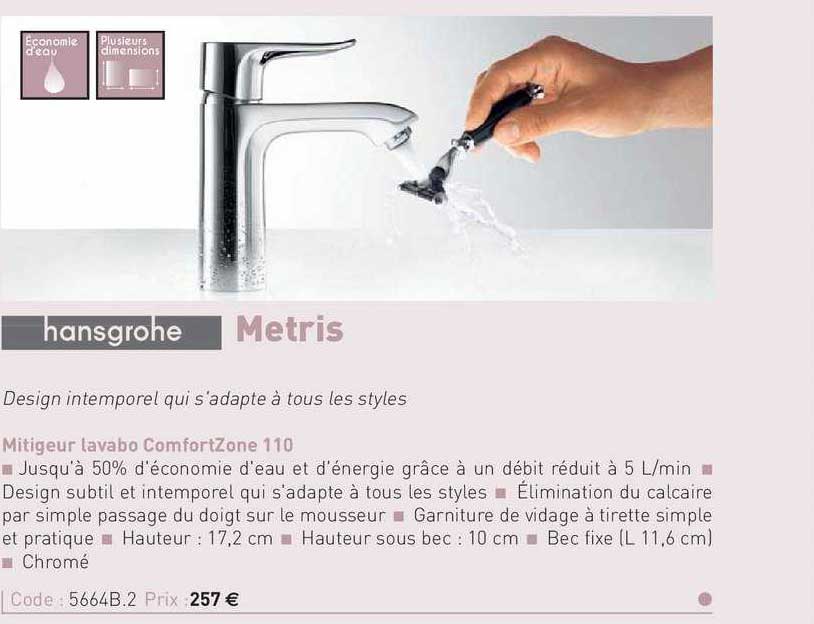 mitigeur lavabo comfortzone 110