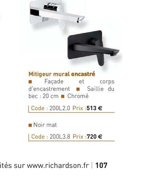 mitigeur mural encastré