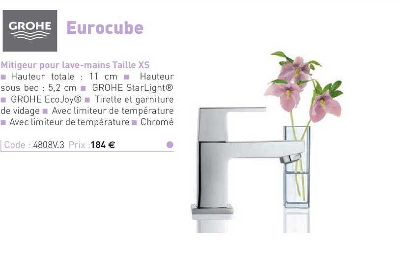 mitigeur pour lave-mains taille xs eurocube