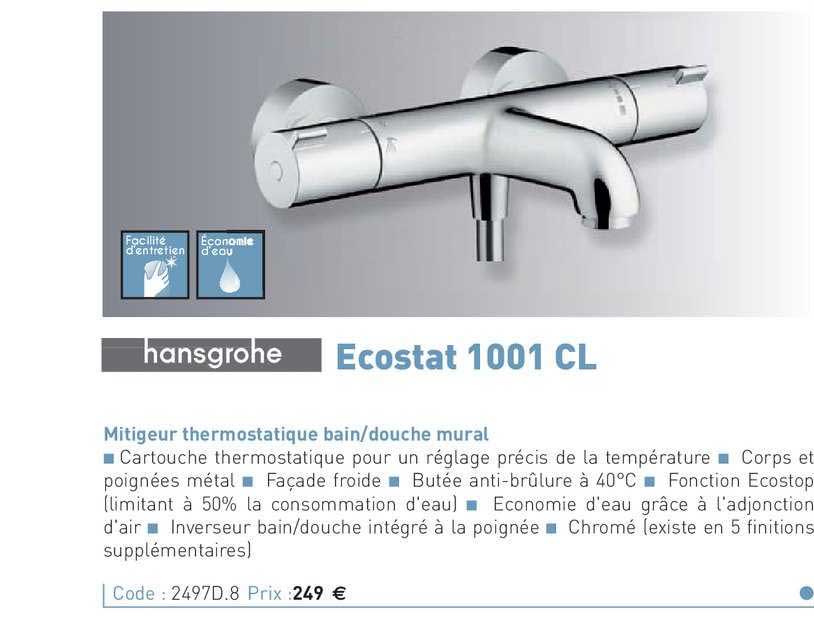 mitigeur thermostatique bain-douche mural