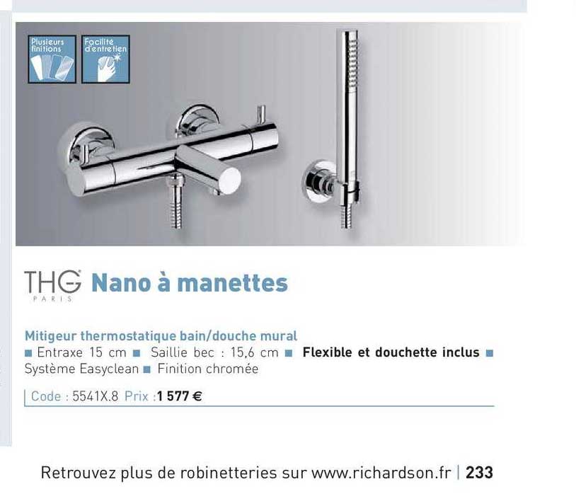 mitigeur thermostatique bain-douche mural