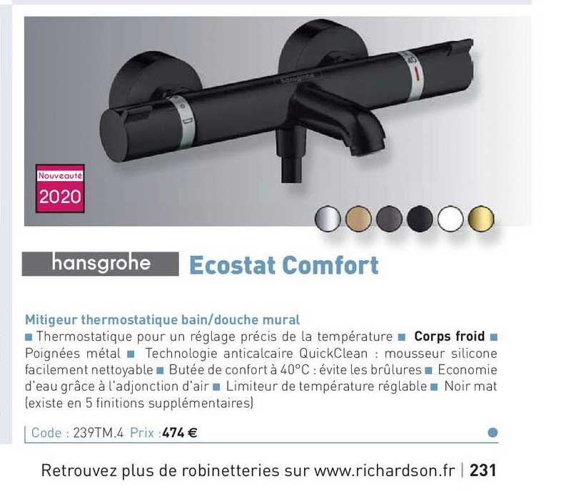 mitigeur thermostatique bain-douche mural