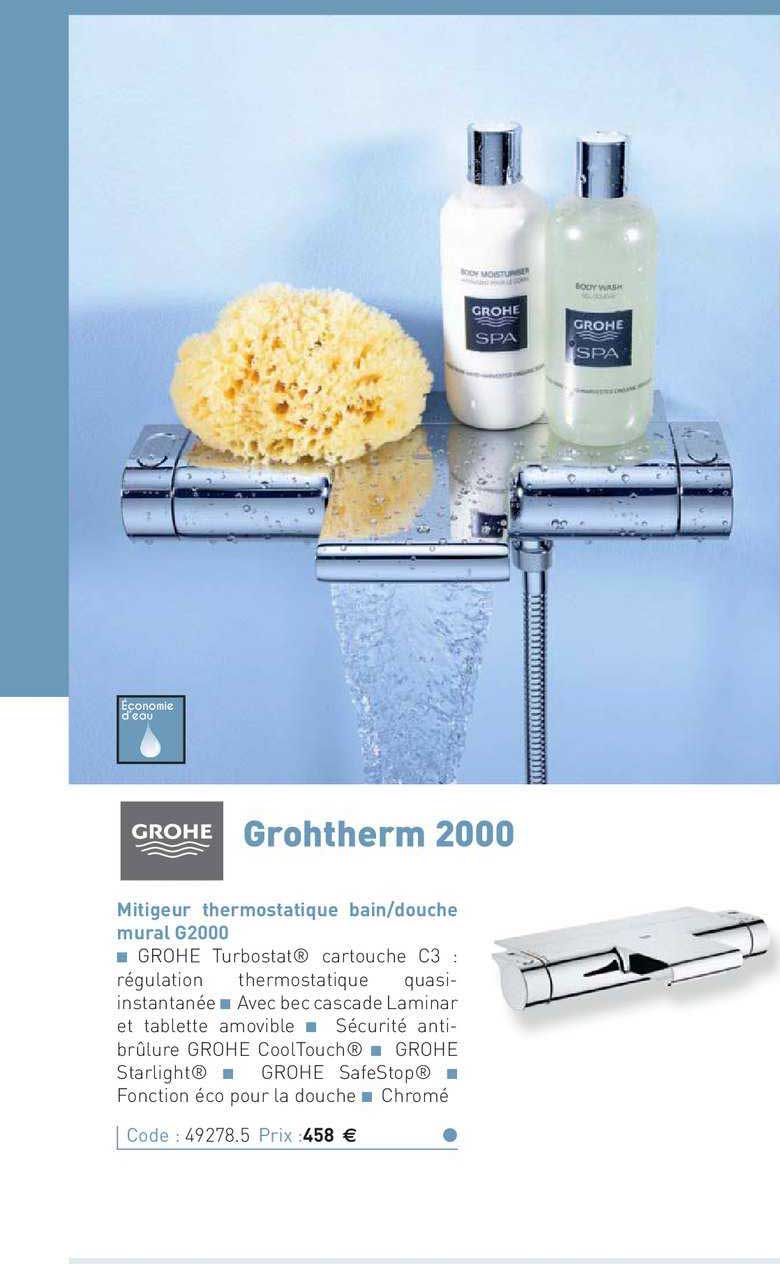 mitigeur thermostatique bain-douche mural g2000