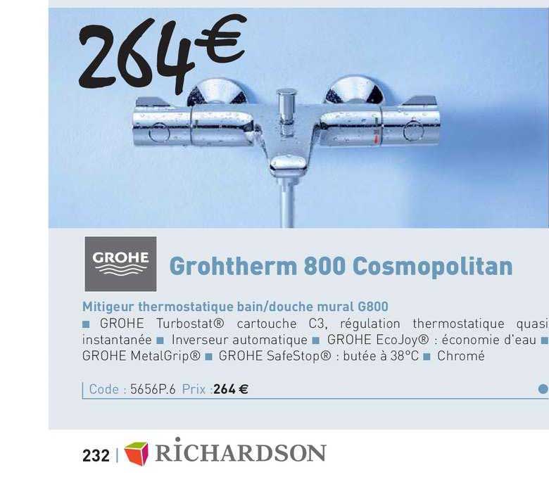 mitigeur thermostatique bain-douche mural g800