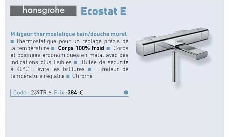 mitigeur thermostatique bain-douche mural