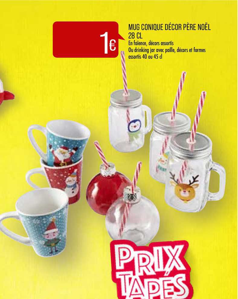 mug conique décor père noël