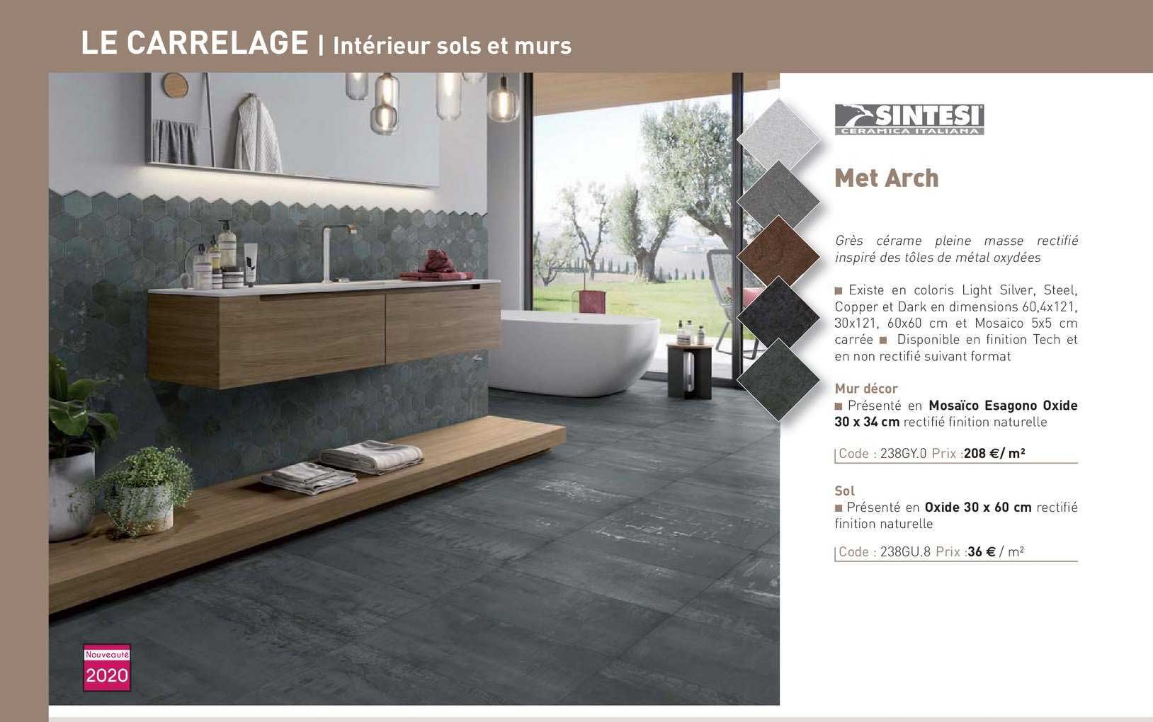 mur décor, sol met arch