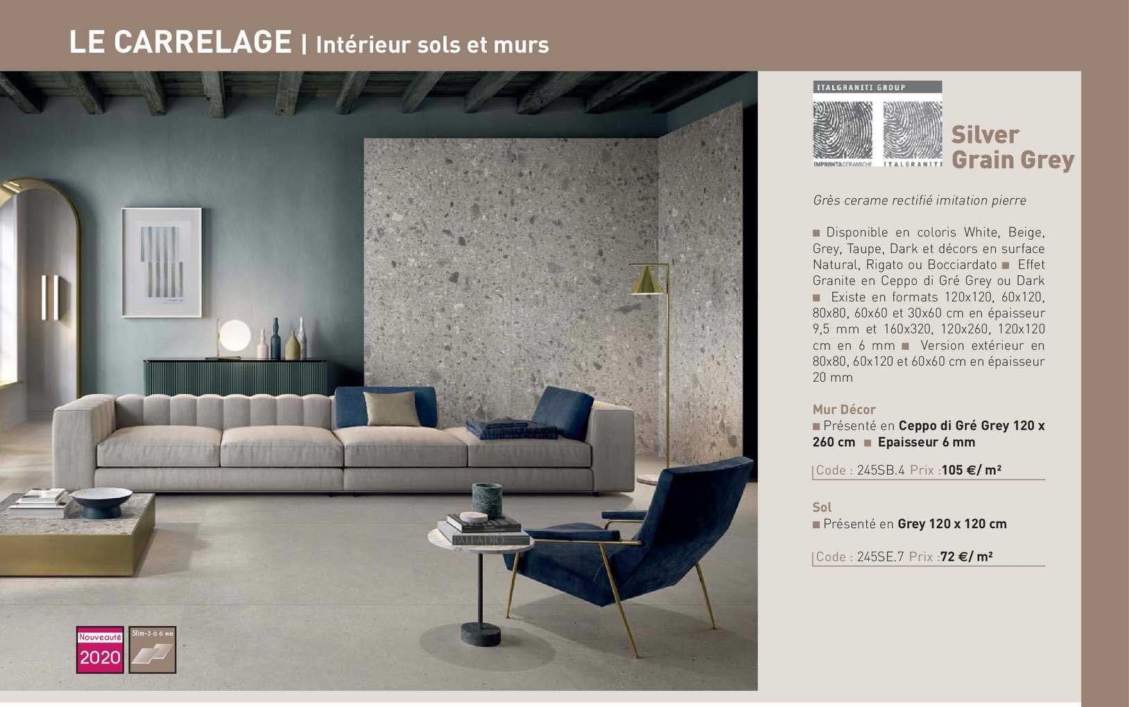 mur décor, sol silver grain grey