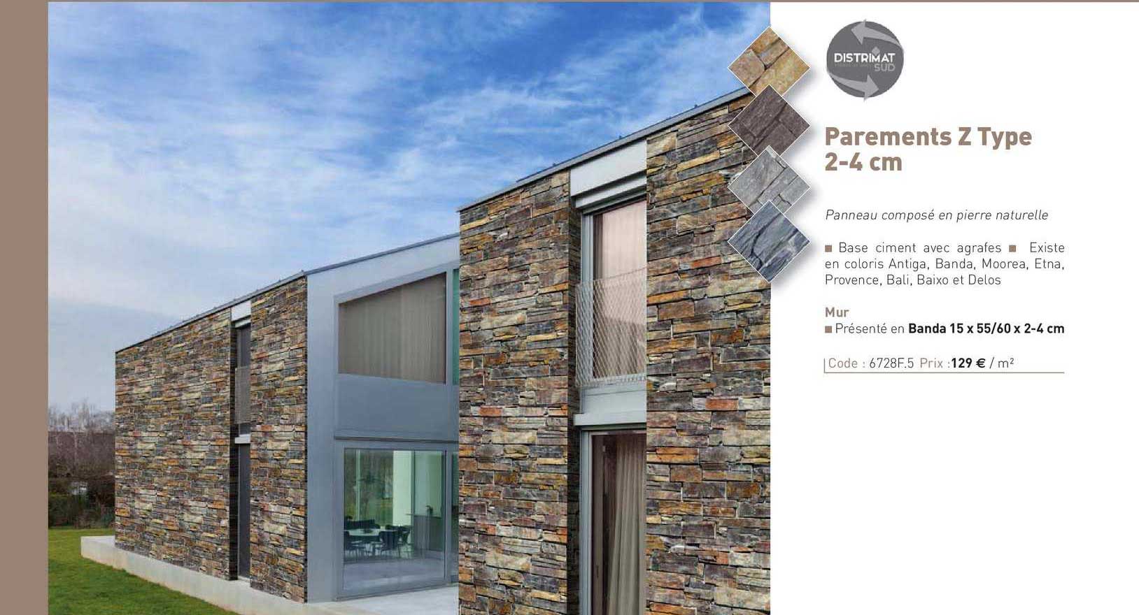 mur parements z type 2-4 cm