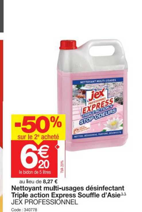 nettoyant multi usages désinfectant triple action express souffles d'asie jex professionnel