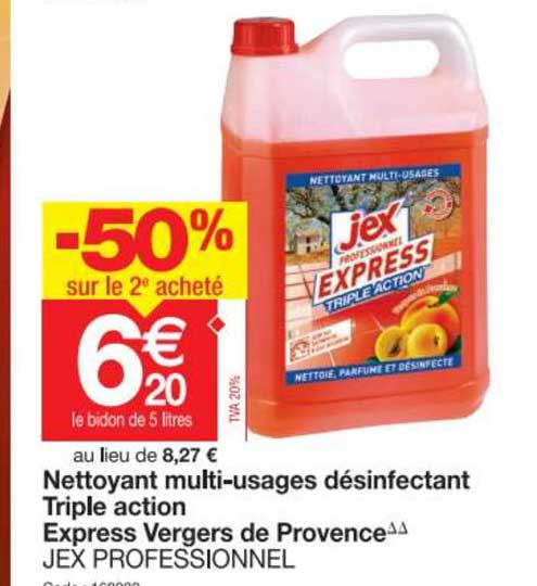 nettoyant multi-usages désinfectant triple action express vergers de provence jex professionnel