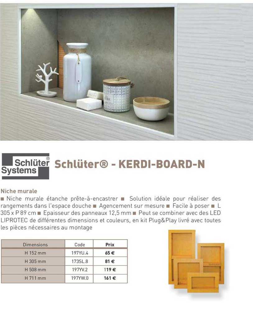 niche murale schlüter kerdi-board-n