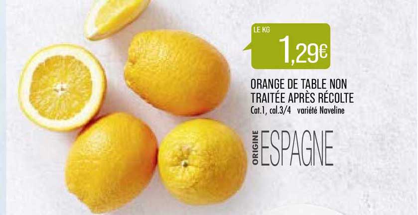 orange de table non traitée après récolte
