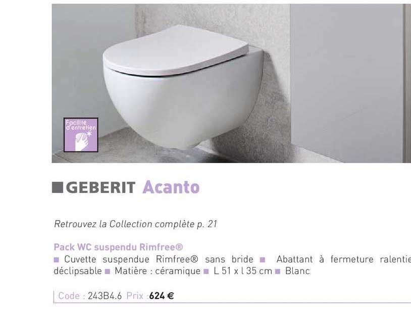 pack wc suspendu rimfree