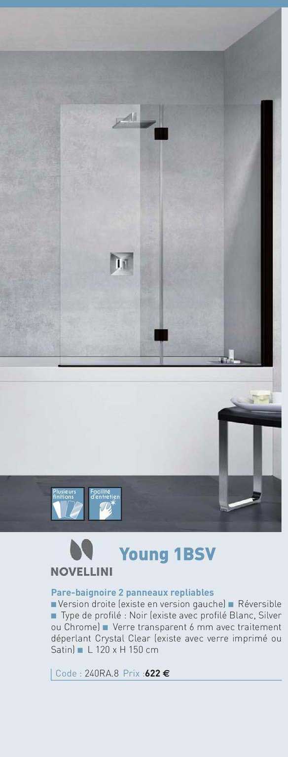 pare baignoire 2 panneaux repliables