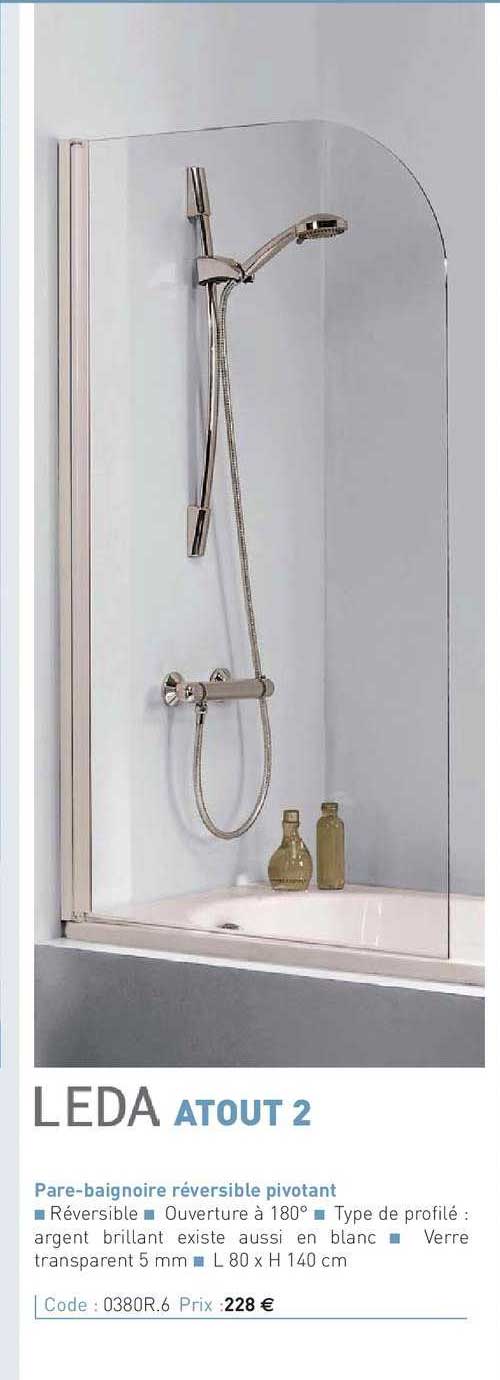 pare-baignoire réversible pivotant