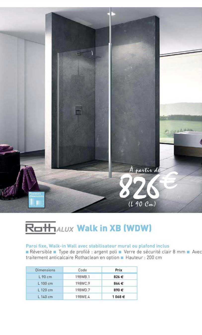 parois fixe, walk in wall avec stabilisateur mural ou plafond inclus