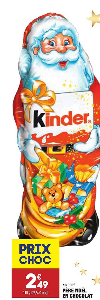 père noël en chocolat kinder