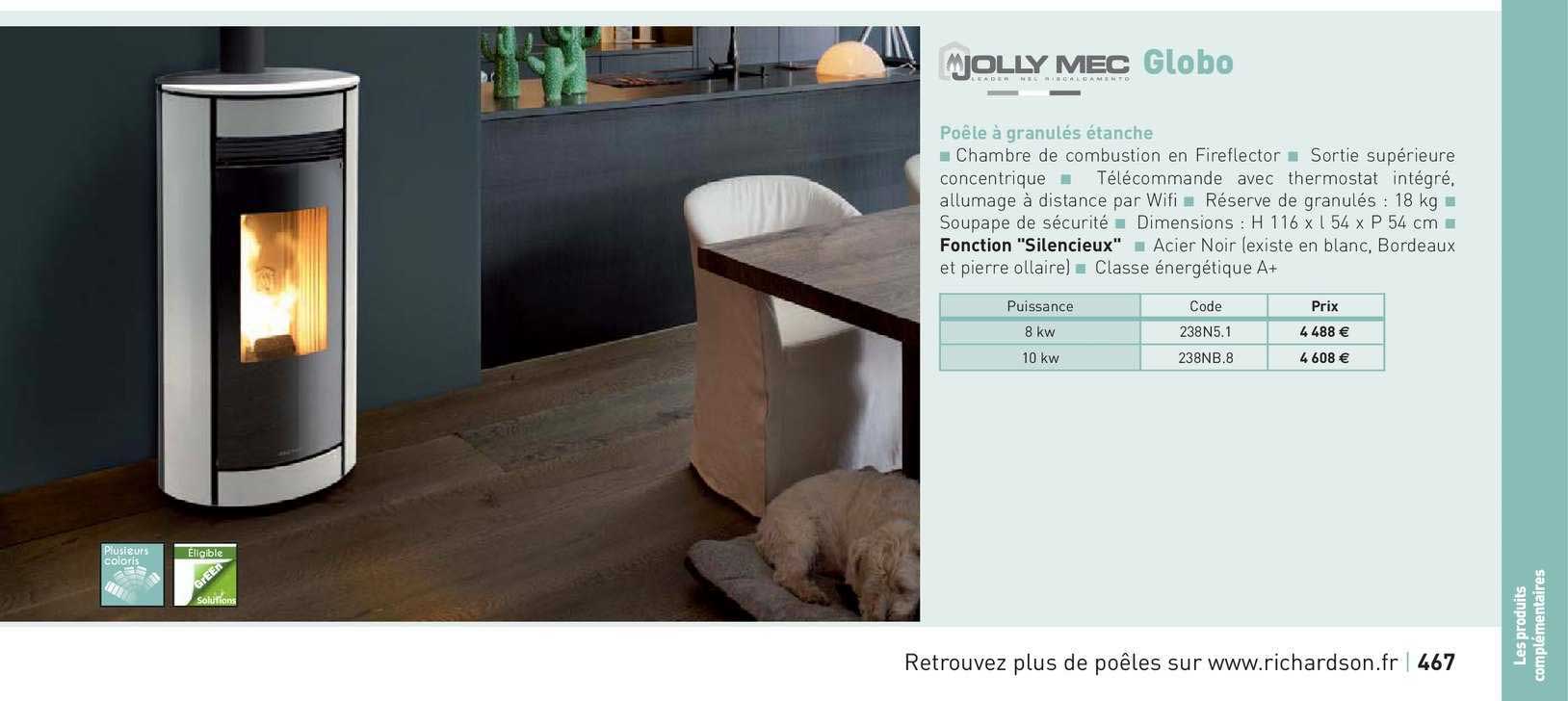 poêle à granulés étanche globo