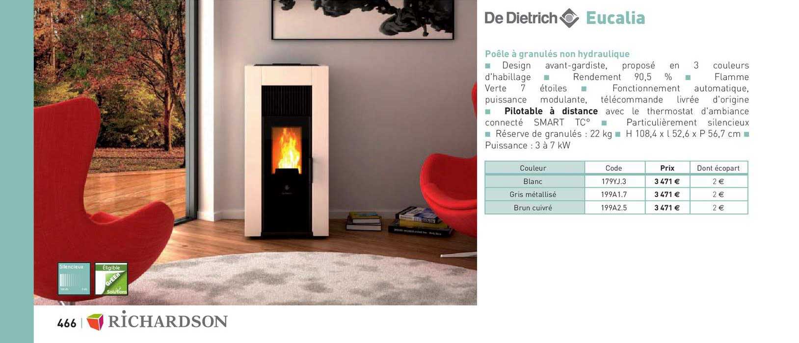 poêle à granulés non hydraulique eucalia