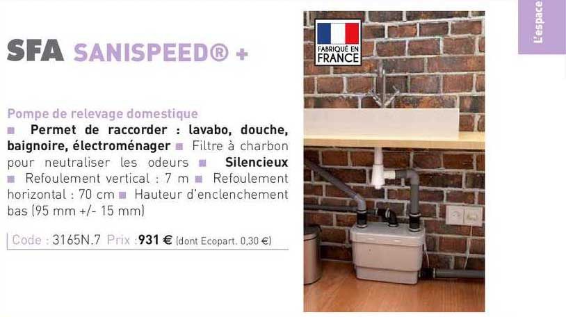 pompe de relevage domestique sanispeed