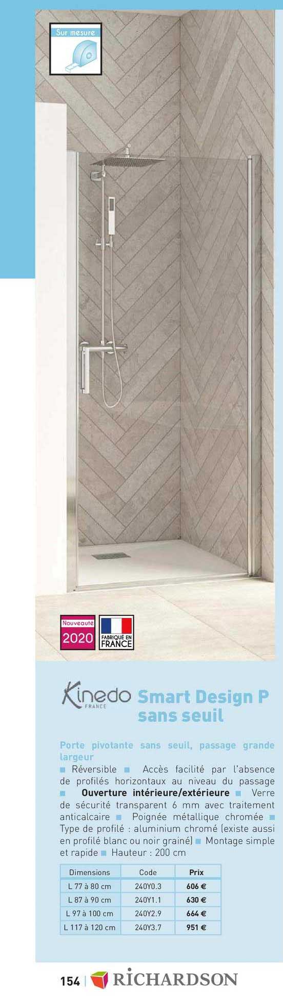 porte pivotante sans seuil, passage grande largeur smart