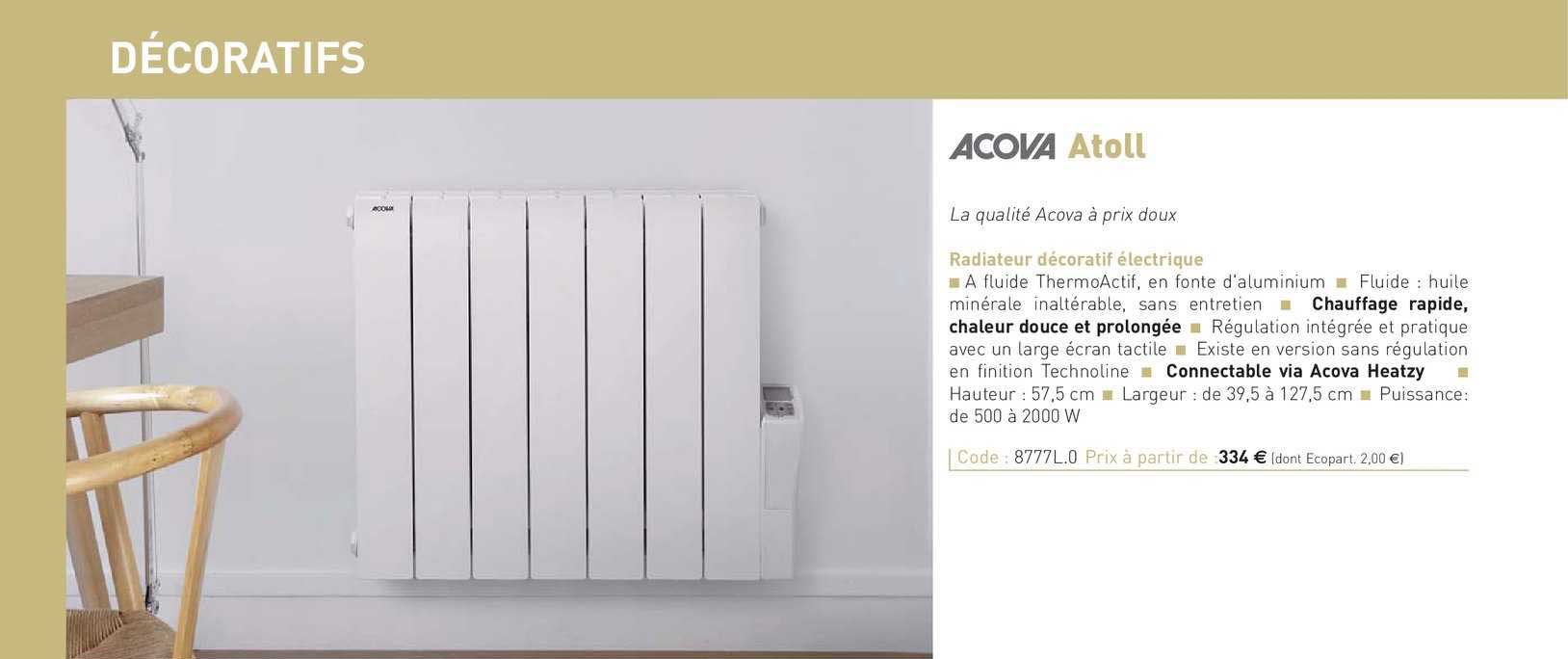 Radiateur Décoratif électrique Atoll