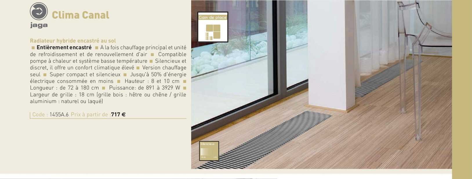 radiateur hybride encastré au sol clima canal