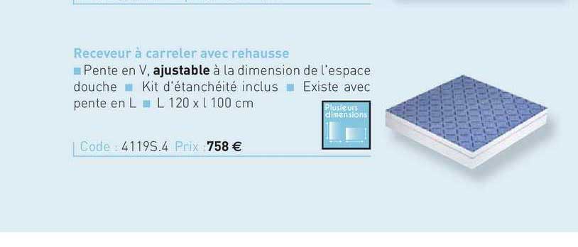 receveur à carreler avec rehausse