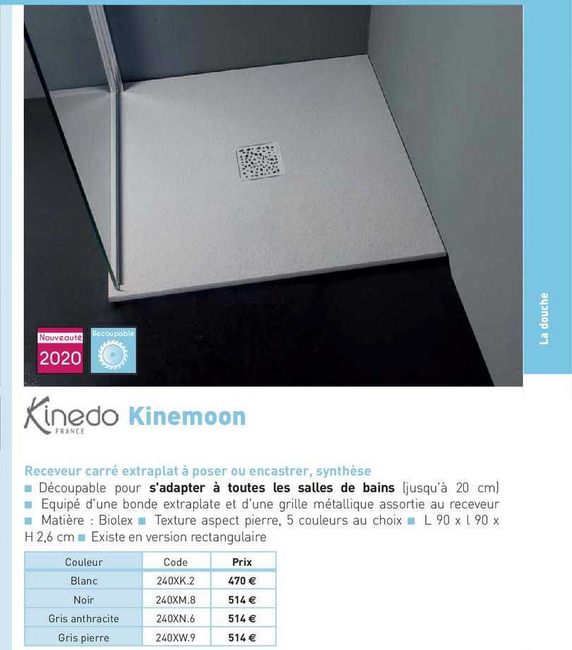 receveur carré extraplat à poser ou encastrer, synthèse