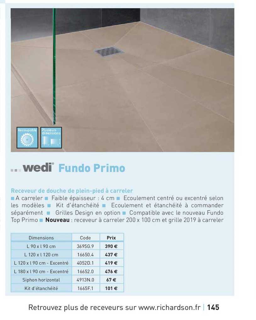 receveur de douche de plein-pied à carreler