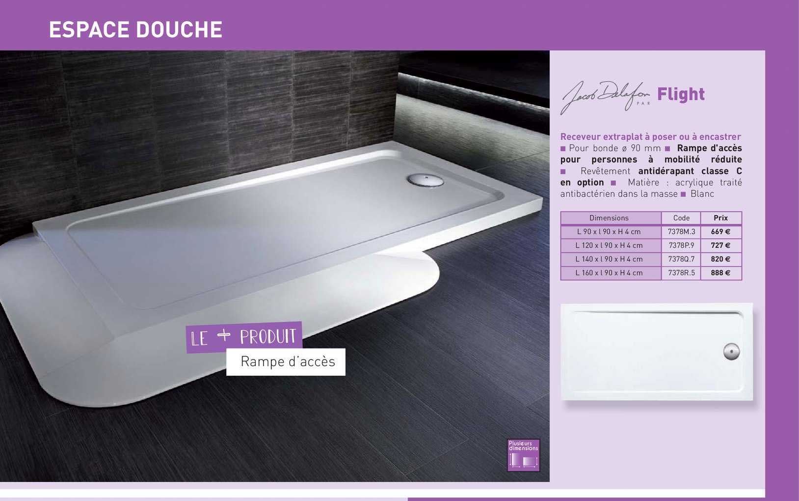 receveur extraplat à poser ou à encastrer flight