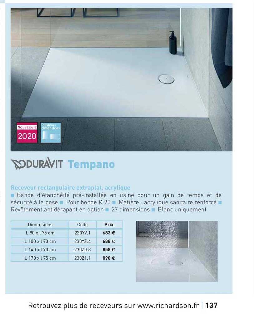 receveur rectangulaire extraplat, acrylique