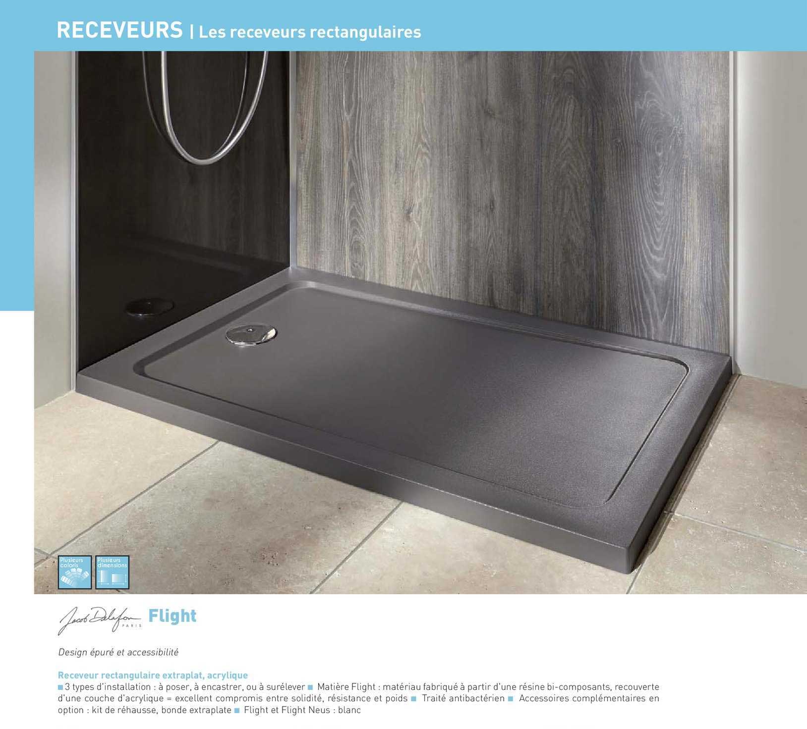 receveur rectangulaire extraplat, acrylique